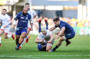 11 January 2020; Luke Marshall of Ulster is tackled by Camille Lopez of ASM Clermont Auvergne during the Heineken Champions Cup Pool 3 Round 5 match between ASM Clermont Auvergne and Ulster at Stade Marcel-Michelin in Clermont-Ferrand, France. Photo by John Dickson/Sportsfile