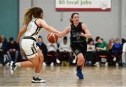 12 January 2020; Eimear Máirtín of Trinity Meteors in action against Aoife Callaghan of Ulster University during the Hula Hoops Women's Division One National Cup Semi-Final between Ulster University and Trinity Meteors at Parochial Hall in Cork. Photo by Sam Barnes/Sportsfile