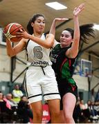 12 January 2020; Seana Harley-Moyles of Ulster University in action against Sarah Kenny of Trinity Meteors during the Hula Hoops Women's Division One National Cup Semi-Final between Ulster University and Trinity Meteors at Parochial Hall in Cork. Photo by Sam Barnes/Sportsfile