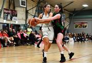 12 January 2020; Seana Harley-Moyles of Ulster University in action against Sarah Kenny of Trinity Meteors during the Hula Hoops Women's Division One National Cup Semi-Final between Ulster University and Trinity Meteors at Parochial Hall in Cork. Photo by Sam Barnes/Sportsfile