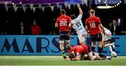 12 January 2020; Chris Cloete of Munster, bottom, reacts as his side concede a fourth try during the Heineken Champions Cup Pool 4 Round 5 match between Racing 92 and Munster at Paris La Defence Arena in Paris, France. Photo by Seb Daly/Sportsfile