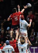12 January 2020; Billy Holland of Munster takes possession in a line-out ahead of Bernard Le Roux of Racing 92 during the Heineken Champions Cup Pool 4 Round 5 match between Racing 92 and Munster at Paris La Defence Arena in Paris, France. Photo by Seb Daly/Sportsfile
