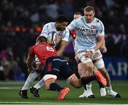 12 January 2020; Boris Palu of Racing 92 is tackled by CJ Stander of Munster during the Heineken Champions Cup Pool 4 Round 5 match between Racing 92 and Munster at Paris La Defence Arena, in Paris, France. Photo by Seb Daly/Sportsfile