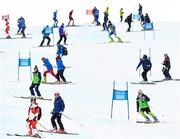 13 January 2020; Matt Ryan of Team Ireland, bottom right, during the course inspection prior to competing in the Men's Giant Slalom on day four of the Winter Youth Olympic Games in Les Diablerets, Switzerland. Photo by Eóin Noonan/Sportsfile