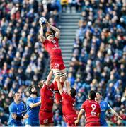12 January 2020; Felix Lambey of Lyon during the Heineken Champions Cup Pool 1 Round 5 match between Leinster and Lyon at the RDS Arena in Dublin. Photo by Ramsey Cardy/Sportsfile