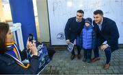 12 January 2020; Leinster supporters meet Ronan Kelleher, Will Connors and James Ryan in autograph alley at the Heineken Champions Cup Pool 1 Round 5 match between Leinster and Lyon at the RDS Arena in Dublin. Photo by David Fitzgerald/Sportsfile