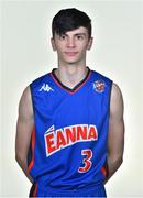 11 January 2020; Milo Herbst of DBS Eanna during a squad portrait session at Neptune Stadium in Cork. Photo by Brendan Moran/Sportsfile