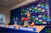 14 January 2020; James Lowe during a Leinster Rugby press conference at Leinster Rugby Headquarters in UCD, Dublin. Photo by Harry Murphy/Sportsfile