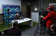 14 January 2020; Munster head coach Johann van Graan during a Munster Rugby press conference at University of Limerick in Limerick. Photo by Matt Browne/Sportsfile