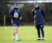14 January 2020; Jordan Larmour and Backs coach Felipe Contepomi during a Leinster Rugby squad training session at Leinster Rugby Headquarters in UCD, Dublin. Photo by Harry Murphy/Sportsfile