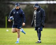 14 January 2020; Jordan Larmour and Backs coach Felipe Contepomi during a Leinster Rugby squad training session at Leinster Rugby Headquarters in UCD, Dublin. Photo by Harry Murphy/Sportsfile