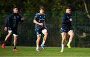 14 January 2020; Leinster players, from right, Andrew Porter, Josh van der Flier and Will Connors during a Leinster Rugby squad training session at Leinster Rugby Headquarters in UCD, Dublin. Photo by Harry Murphy/Sportsfile