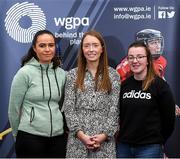 14 January 2020; The Women’s Gaelic Players Association (WGPA) held it’s annual Player Rep Day and AGM on Saturday 11th January in Johnstown House, Kildare. Attended by over 80 player reps from intercounty Camogie and Ladies Football teams, the event marked the 5th anniversary of the establishment of the players’ body. In attendance is Maria Kinsella, centre, Chairperson of the WGPA, with Kildare footballer Grace Clifford and Limerick camogie player Caoimhe Costello. Photo by Matt Browne/Sportsfile