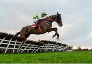 15 January 2020; The Church Gate, with Oakley Brown up, jumps the ninth during the Ladbrokes Daily Odds Boosts Handicap Hurdle at Punchestown Racecourse in Kildare. Photo by Harry Murphy/Sportsfile
