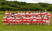 22 June 2019; The Derry squad before the Ladies Football All-Ireland U14 Bronze Final 2019 match between Derry and Westmeath at St Aidan's GAA Club in Templeport, Cavan. Photo by Ray McManus/Sportsfile