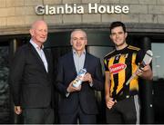 16 January 2020; Brian Phelan, CEO of Glanbia Nutritionals, with Kilkenny manager Brian Cody and player Paddy Deegan in attendance as Glanbia Launch their 2020 Kilkenny Hurling & Camogie Sponsorship at Glanbia House in Kilkenny. Photo by Matt Browne/Sportsfile