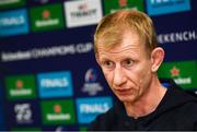 14 January 2020; Head coach Leo Cullen during a Leinster Rugby press conference at Leinster Rugby Headquarters in UCD, Dublin. Photo by Harry Murphy/Sportsfile