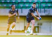 17 January 2020; Ross Byrne, right, and James Lowe during the Leinster Rugby captain's run at Stadio Comunale di Monigo in Treviso, Italy. Photo by Ramsey Cardy/Sportsfile