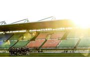 17 January 2020; The Leinster team huddle during the Leinster Rugby captain's run at Stadio Comunale di Monigo in Treviso, Italy. Photo by Ramsey Cardy/Sportsfile