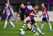 17 January 2020; Richie O'Farrell of Drogheda United in action against Conor McCormack of Derry City during the Pre-Season Friendly between Drogheda United v Derry City at United Park in Drogheda, Co. Louth. Photo by Ben McShane/Sportsfile