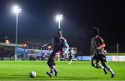 17 January 2020; Kevin Mohammed of Drogheda United in action against Walter Figueria of Derry City during the Pre-Season Friendly between Drogheda United v Derry City at United Park in Drogheda, Co. Louth. Photo by Ben McShane/Sportsfile