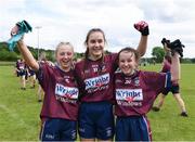 22 June 2019; Neve Sweeney, left, Aine Ditullio and Grace McGlynn, right, of Westmeath after the Ladies Football All-Ireland U14 Bronze Final 2019 match between Derry and Westmeath at St Aidan's GAA Club in Templeport, Cavan. Photo by Ray McManus/Sportsfile