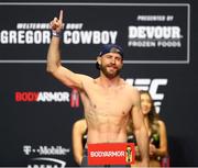 17 January 2020; Donald Cerrone weighs-in ahead of his UFC 246 Welterweight bout against Conor McGregor at the T-Mobile Arena in Las Vegas, Nevada, USA. Photo by Mark J. Rebilas / USA TODAY Sports via Sportsfile