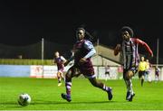 17 January 2020; Kevin Mohammed of Drogheda United and Walter Figueria of Derry City during the Pre-Season Friendly between Drogheda United and Derry City at United Park in Drogheda, Co. Louth. Photo by Ben McShane/Sportsfile