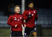 17 January 2020; Conor McCormack, 22, and Rodney Klooster of Derry City ahead of the Pre-Season Friendly between Drogheda United and Derry City at United Park in Drogheda, Co. Louth. Photo by Ben McShane/Sportsfile