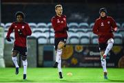 17 January 2020; Derry City players, from left, Walter Figueria, Ally Gilchrist, and Eoin Toal ahead of the Pre-Season Friendly between Drogheda United and Derry City at United Park in Drogheda, Co. Louth. Photo by Ben McShane/Sportsfile