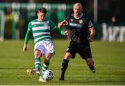 18 January 2020; Dylan Watts of Shamrock Rovers and Paul Keegan of Bray Wanderers during the Pre-Season Friendly between Shamrock Rovers and Bray Wanderers at Roadstone Group Sports Club in Dublin. Photo by Ben McShane/Sportsfile