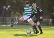 18 January 2020; John Ross Wilson of Bray Wanderers in action against Neil Farrugia of Shamrock Rovers during the Pre-Season Friendly between Shamrock Rovers and Bray Wanderers at Roadstone Group Sports Club in Dublin. Photo by Ben McShane/Sportsfile