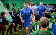 18 January 2020; Leinster captain Luke McGrath leads his side out ahead of the Heineken Champions Cup Pool 1 Round 6 match between Benetton and Leinster at the Stadio Comunale di Monigo in Treviso, Italy. Photo by Ramsey Cardy/Sportsfile