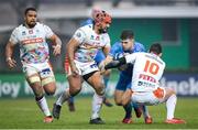 18 January 2020; Luke McGrath of Leinster is tackled by Ian Keatley of Benetton during the Heineken Champions Cup Pool 1 Round 6 match between Benetton and Leinster at the Stadio Comunale di Monigo in Treviso, Italy. Photo by Ramsey Cardy/Sportsfile