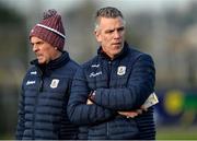 18 January 2020; Galway manager Padraic Joyce with selector Micheal O'Domhnaill before the Connacht FBD League Final between Roscommon and Galway at Dr. Hyde Park in Roscommon. Photo by Ray Ryan/Sportsfile