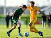 18 January 2020; Pearse O’Brien of Republic of Ireland in action against Logan Mathie of Australia during the International Friendly match between Republic of Ireland U15 and Australia U17 at FAI National Training Centre in Abbotstown, Dublin. Photo by Seb Daly/Sportsfile