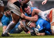 18 January 2020; James Tracy with the support of his Leinster team-mate James Ryan during the Heineken Champions Cup Pool 1 Round 6 match between Benetton and Leinster at the Stadio Comunale di Monigo in Treviso, Italy. Photo by Ramsey Cardy/Sportsfile