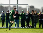 18 January 2020; Alex Nolan of Republic of Ireland celebrates after scoring his side's second goal during the International Friendly match between Republic of Ireland U15 and Australia U17 at FAI National Training Centre in Abbotstown, Dublin. Photo by Seb Daly/Sportsfile