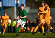 18 January 2020; Daniel Cox of Republic of Ireland in action against Nathan Grimaldi of Australia during the U18 Schools International Friendly between Republic of Ireland and Australia at Home Farm, Whitehall in Dublin. Photo by Ben McShane/Sportsfile