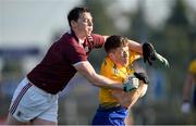 18 January 2020; Ronan Daly of Roscommon in action against Tom Flynn of Galway during the Connacht FBD League Final between Roscommon and Galway at Dr. Hyde Park in Roscommon. Photo by Ray Ryan/Sportsfile