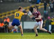 18 January 2020; Cein D'arcy of Galway in action against Enda Smith of Roscommon during the Connacht FBD League Final between Roscommon and Galway at Dr. Hyde Park in Roscommon. Photo by Ray Ryan/Sportsfile