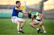 18 January 2020; Eoin Carroll of Offaly in action against Colm P Smyth of Longford during the 2020 O'Byrne Cup Final between Offaly and Longford at Bord na Mona O'Connor Park in Tullamore, Offaly. Photo by David Fitzgerald/Sportsfile