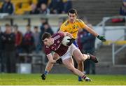 18 January 2020; Sean Mulkerrin of Galway in action against Ciaran Lennon of Roscommon during the Connacht FBD League Final between Roscommon and Galway at Dr. Hyde Park in Roscommon. Photo by Ray Ryan/Sportsfile