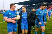 18 January 2020; Tadhg Furlong, left, and Jordan Larmour of Leinster following the Heineken Champions Cup Pool 1 Round 6 match between Benetton and Leinster at the Stadio Comunale di Monigo in Treviso, Italy. Photo by Ramsey Cardy/Sportsfile