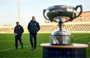 18 January 2020; Galway selector Fergal Healy and manager Shane O'Neill prior to the Walsh Cup Final between Wexford and Galway at MW Hire O'Moore Park in Portlaoise, Laois. Photo by Diarmuid Greene/Sportsfile