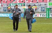 18 January 2020; Ulster Head Coach Dan McFarland, right, along with Ulster Team Manager Bryn Cunningham before the Heineken Champions Cup Pool 3 Round 6 match between Ulster and Bath at Kingspan Stadium in Belfast. Photo by Oliver McVeigh/Sportsfile