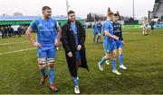 18 January 2020; Ross Molony, left, and Ross Byrne of Leinster following the Heineken Champions Cup Pool 1 Round 6 match between Benetton and Leinster at the Stadio Comunale di Monigo in Treviso, Italy. Photo by Ramsey Cardy/Sportsfile