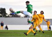 18 January 2020; Brian Ahern of Republic of Ireland has a shot on goal during the U18 Schools International Friendly between Republic of Ireland and Australia at Home Farm, Whitehall in Dublin. Photo by Ben McShane/Sportsfile