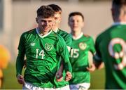 18 January 2020; Brian Ahern of Republic of Ireland celebrates after scoring his side's second goal during the U18 Schools International Friendly between Republic of Ireland and Australia at Home Farm, Whitehall in Dublin. Photo by Ben McShane/Sportsfile