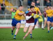 18 January 2020; Damien Comer of Galway in action against Cathal Cregg of Roscommon during the Connacht FBD League Final between Roscommon and Galway at Dr. Hyde Park in Roscommon. Photo by Ray Ryan/Sportsfile